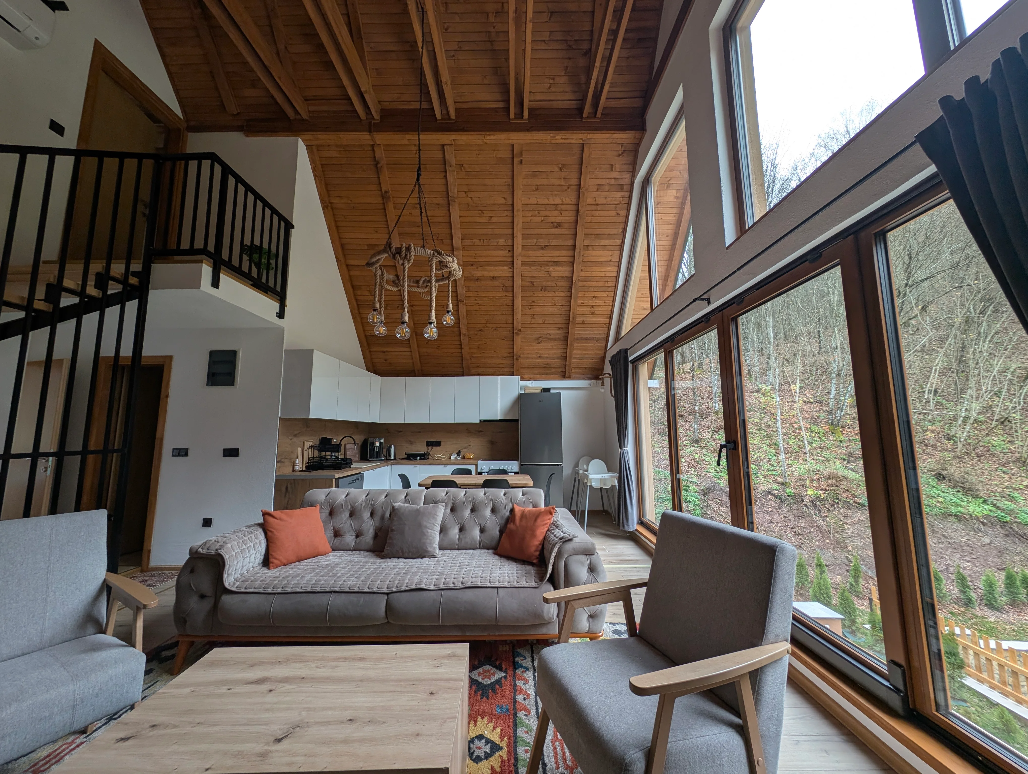 Luxurious interior with mezzanine