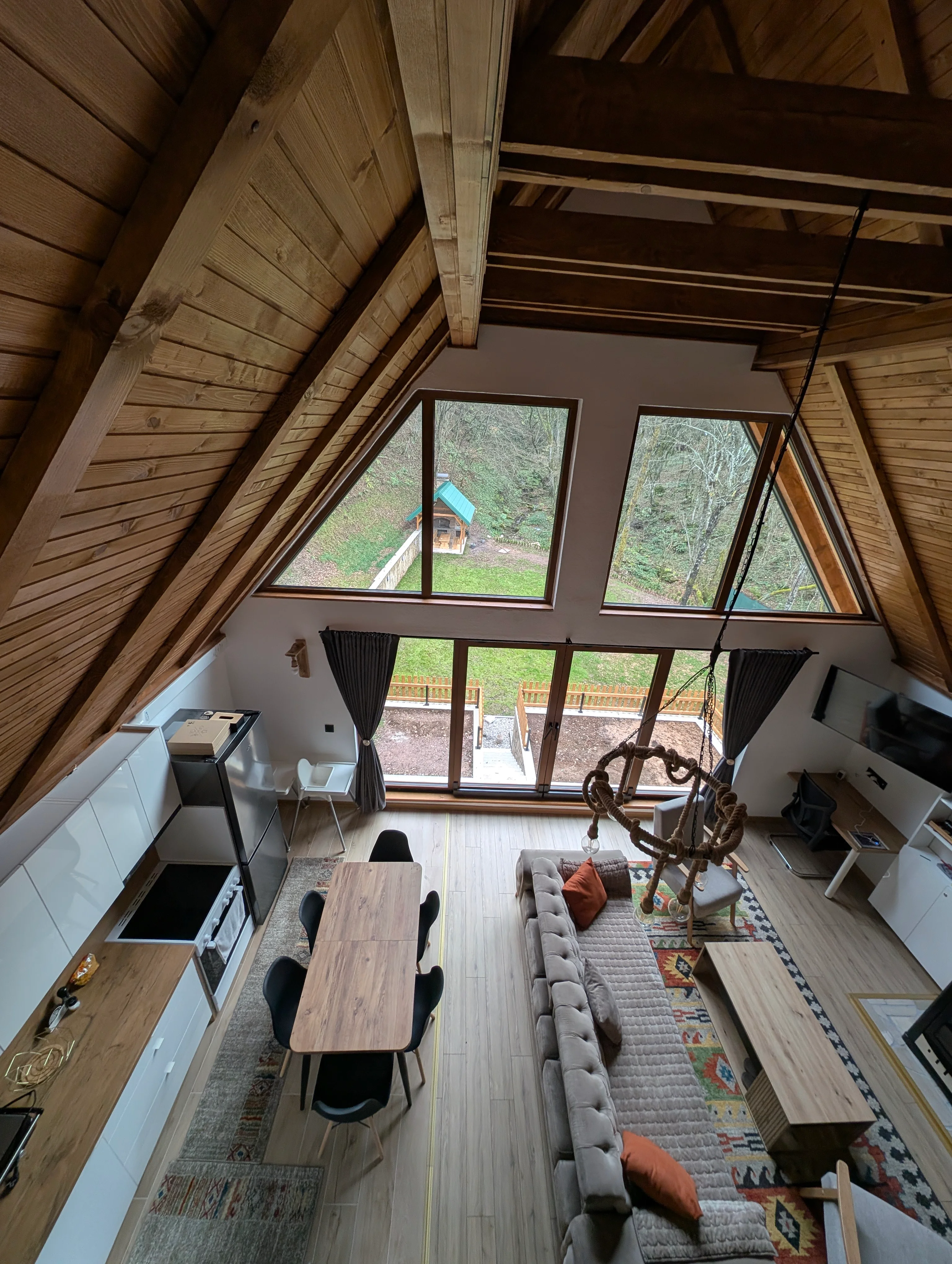 Vila exterior at dusk